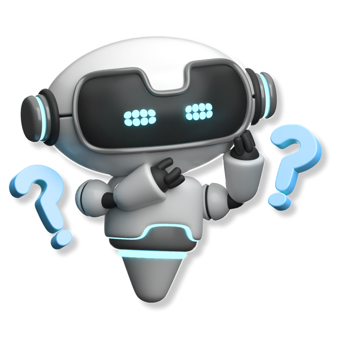 TaxPilot-Roboter mit Fragezeichen — Symbol für die offenen Fragen, die wir auf dem Weg zu automatisierten Eingangsrechnungen noch beantworten.